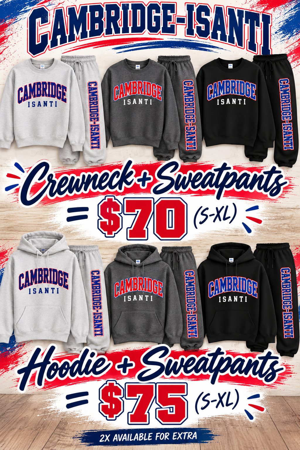 Cambridge isanti sweatpants set