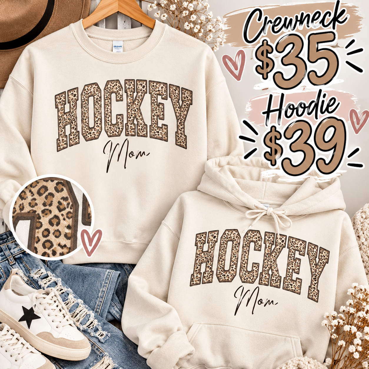 Hockey mom (crewneck or hoodie)