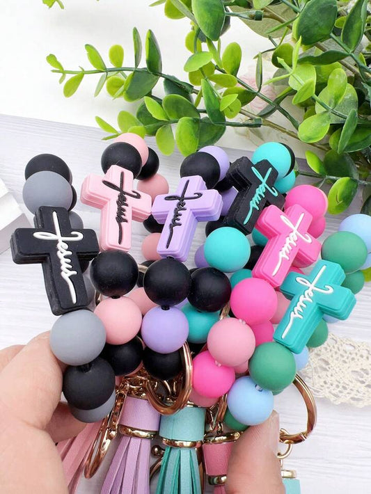silicone Jesus cross wristlet