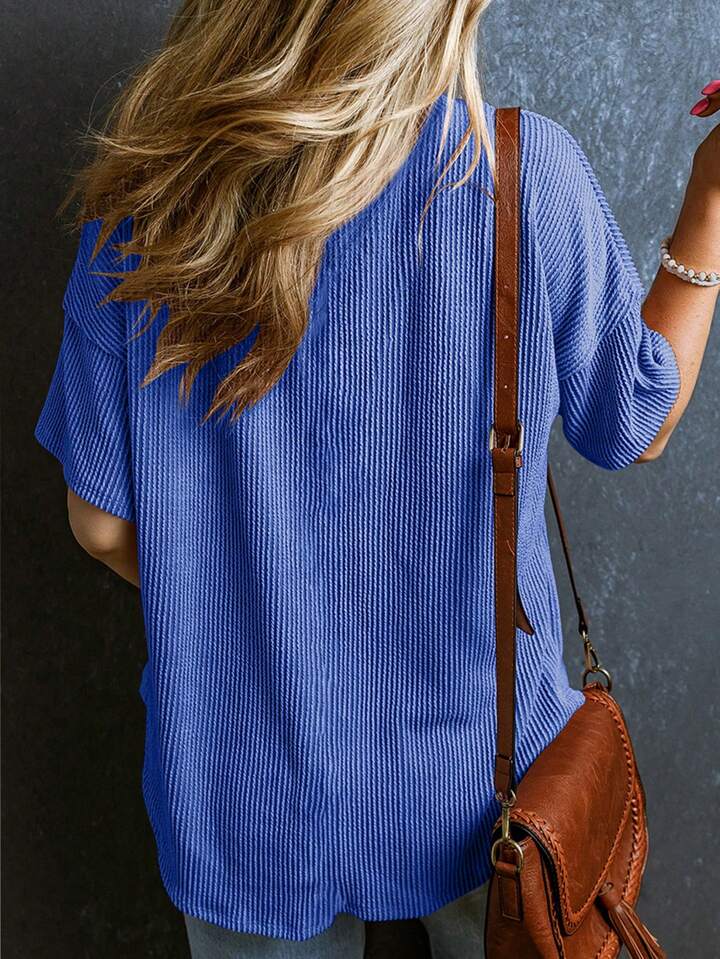 Oversized threaded top with pocket (s-2x)