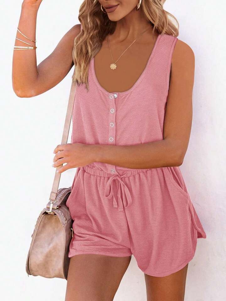 Pink sleeveless romper