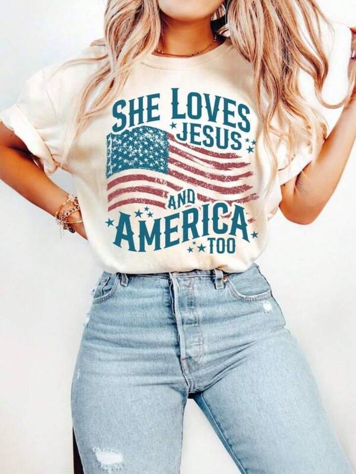 Jesus and America Tshirt (s-2x)