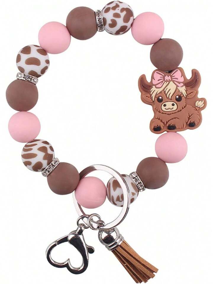 Highlander cow keychain wristlet