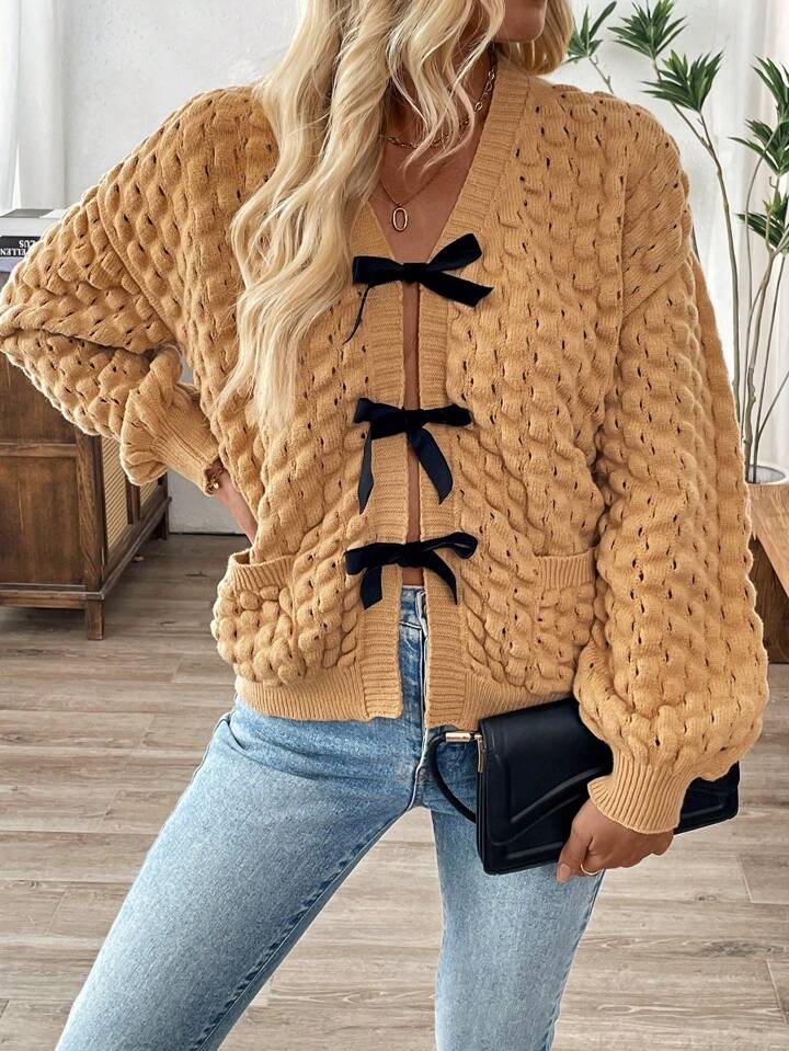 bow knot cardigan