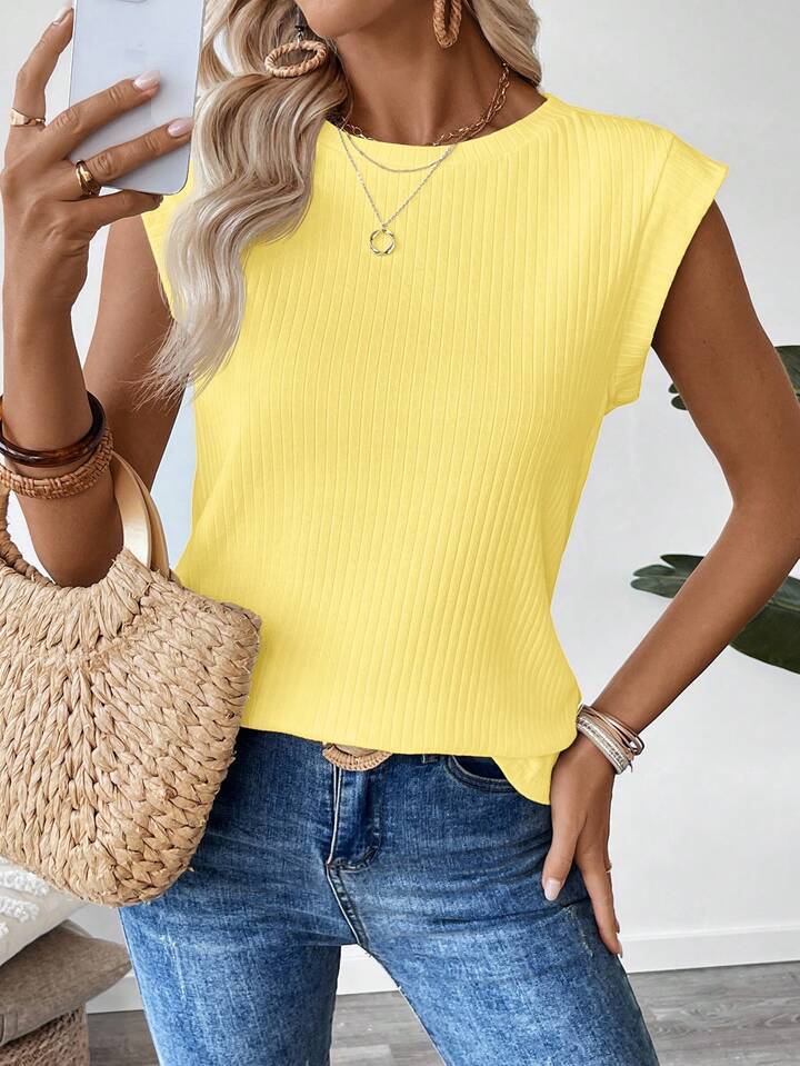 Yellow short sleeve top
