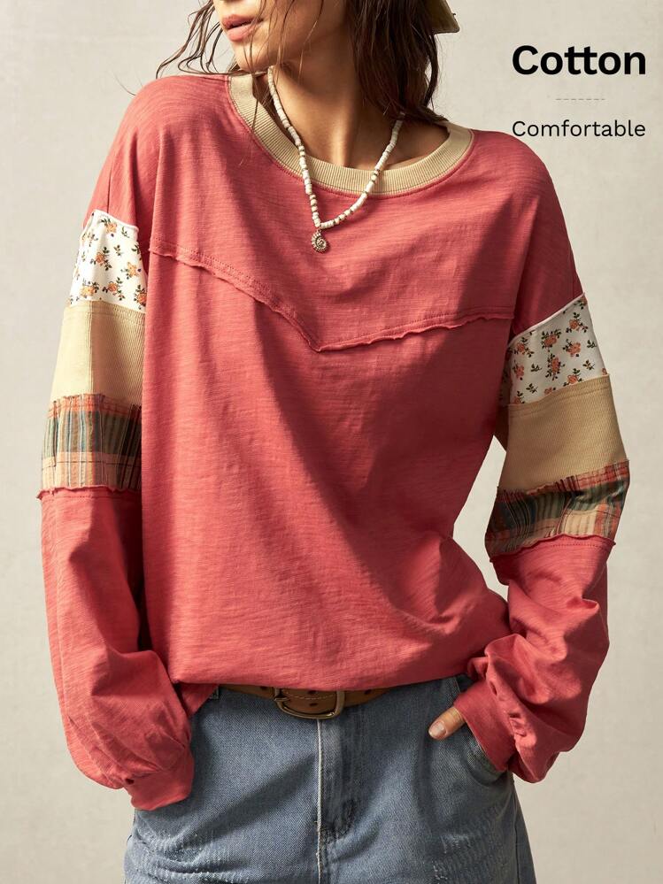 Red detailed long sleeve