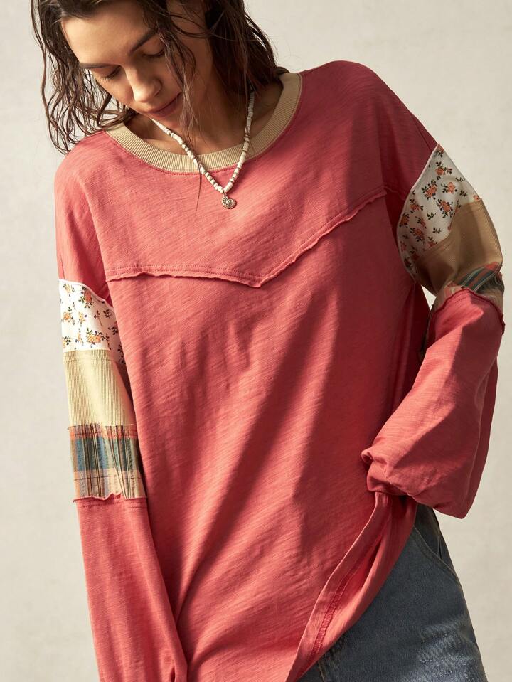 Red detailed long sleeve