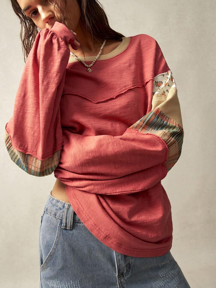 Red detailed long sleeve
