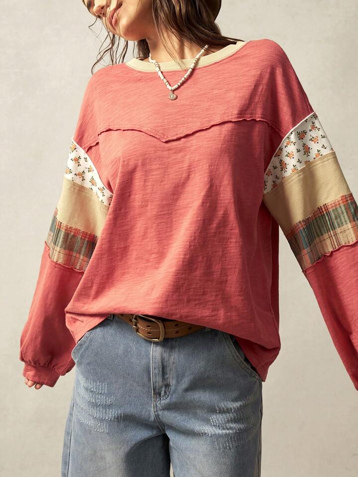 Red detailed long sleeve