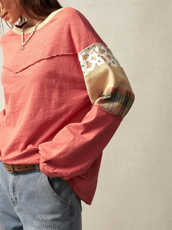 Red detailed long sleeve