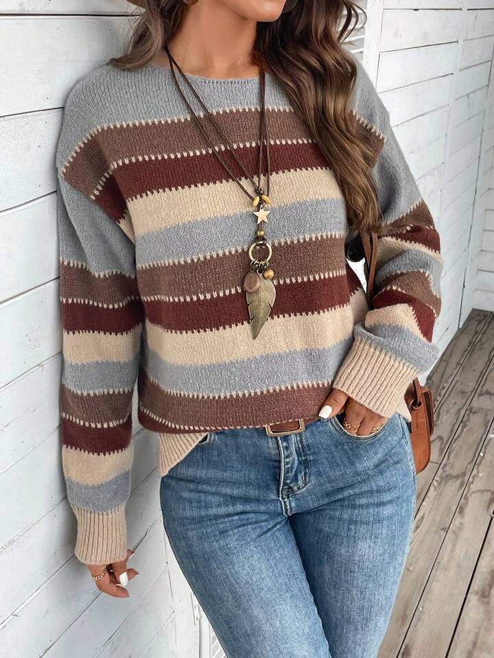 multicolor striped sweater