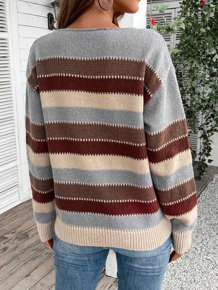 multicolor striped sweater