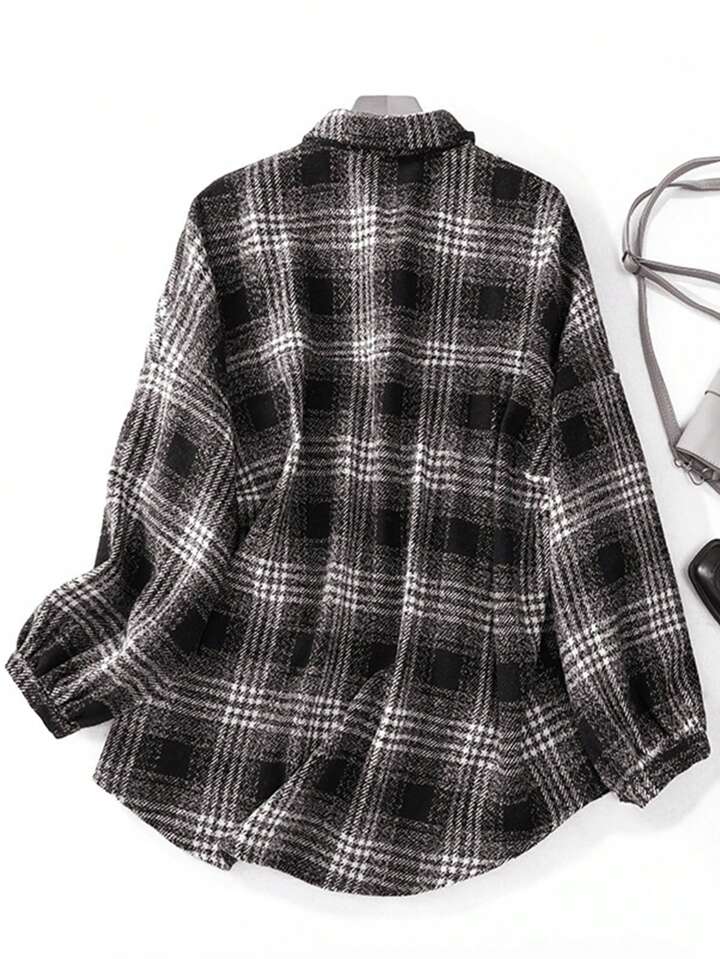 Black & white plaid shacket
