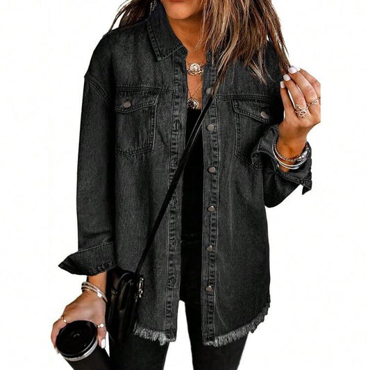 Black oversized lightweight jacket (S-2x)