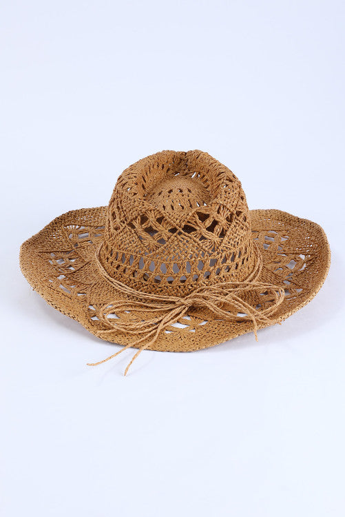 Khaki Straw Cowboy Hat Four13 Boutique